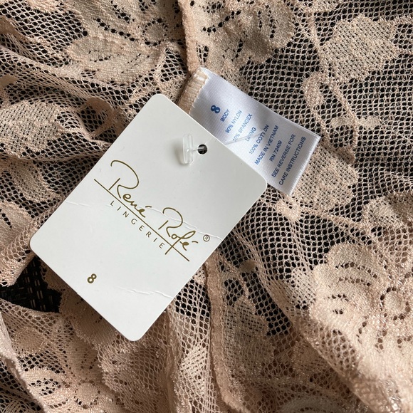 Rene Rofe Lingerie Lace Panties, Beige, Size 8, NWT, Scallop Trims - Picture 4 of 4